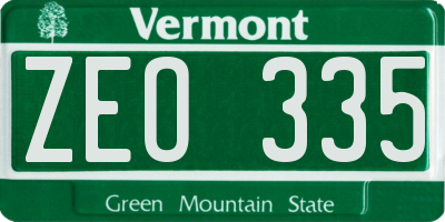 VT license plate ZEO335