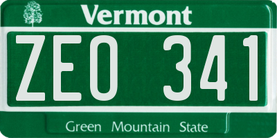 VT license plate ZEO341
