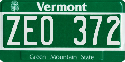 VT license plate ZEO372