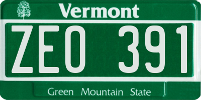 VT license plate ZEO391