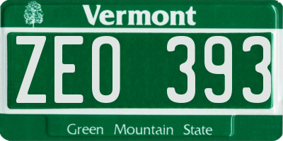 VT license plate ZEO393
