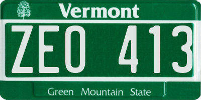 VT license plate ZEO413