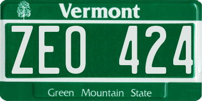 VT license plate ZEO424