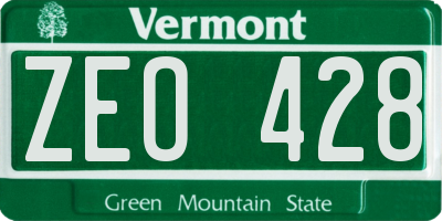 VT license plate ZEO428