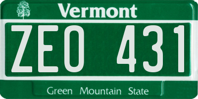 VT license plate ZEO431
