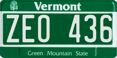 VT license plate ZEO436