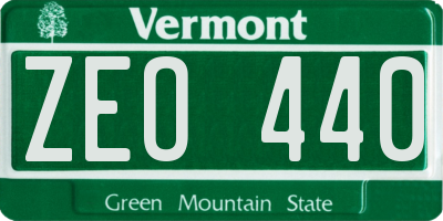 VT license plate ZEO440