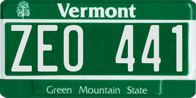 VT license plate ZEO441