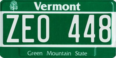 VT license plate ZEO448