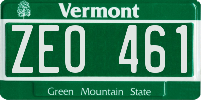 VT license plate ZEO461