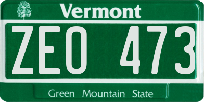 VT license plate ZEO473
