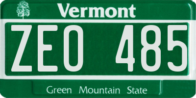 VT license plate ZEO485