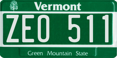VT license plate ZEO511