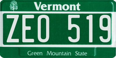 VT license plate ZEO519
