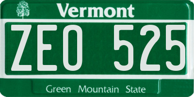 VT license plate ZEO525