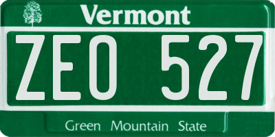VT license plate ZEO527