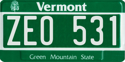VT license plate ZEO531