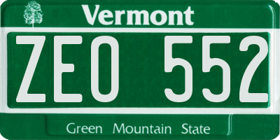 VT license plate ZEO552