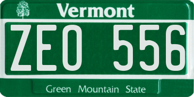 VT license plate ZEO556