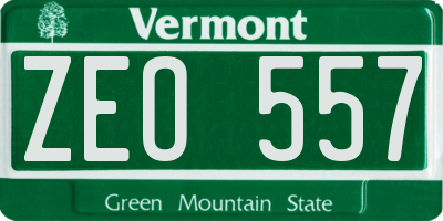 VT license plate ZEO557