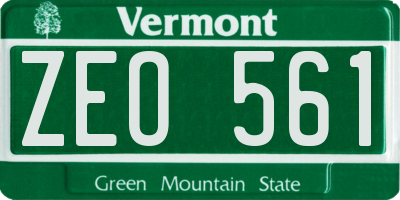 VT license plate ZEO561