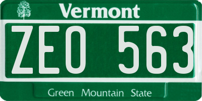 VT license plate ZEO563