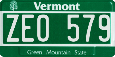 VT license plate ZEO579