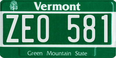 VT license plate ZEO581