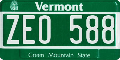 VT license plate ZEO588