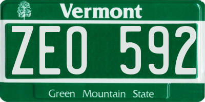 VT license plate ZEO592