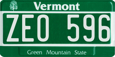 VT license plate ZEO596