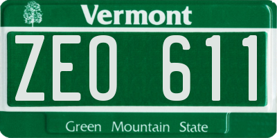 VT license plate ZEO611