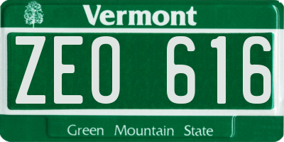 VT license plate ZEO616