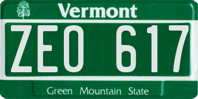 VT license plate ZEO617