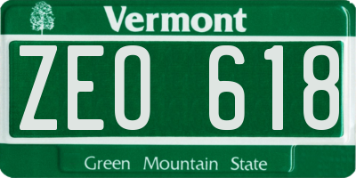 VT license plate ZEO618