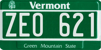VT license plate ZEO621