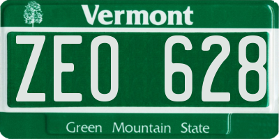 VT license plate ZEO628