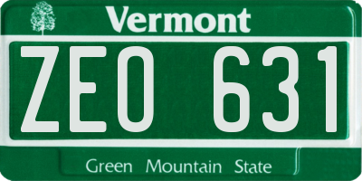 VT license plate ZEO631