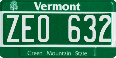 VT license plate ZEO632