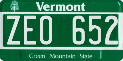 VT license plate ZEO652