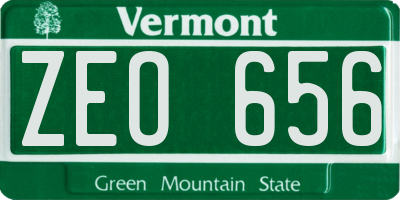 VT license plate ZEO656