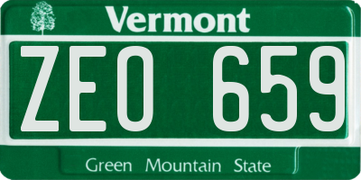 VT license plate ZEO659