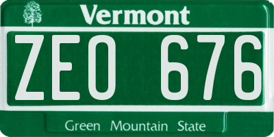 VT license plate ZEO676