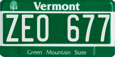 VT license plate ZEO677