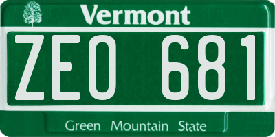 VT license plate ZEO681