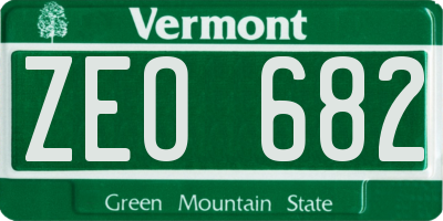 VT license plate ZEO682