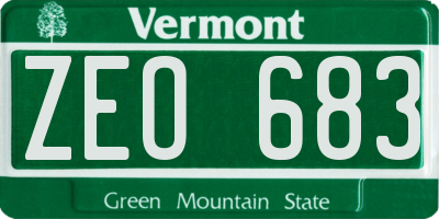 VT license plate ZEO683