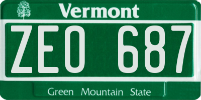 VT license plate ZEO687
