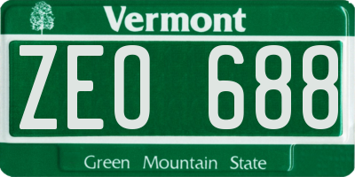 VT license plate ZEO688