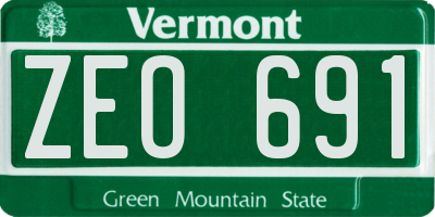 VT license plate ZEO691
